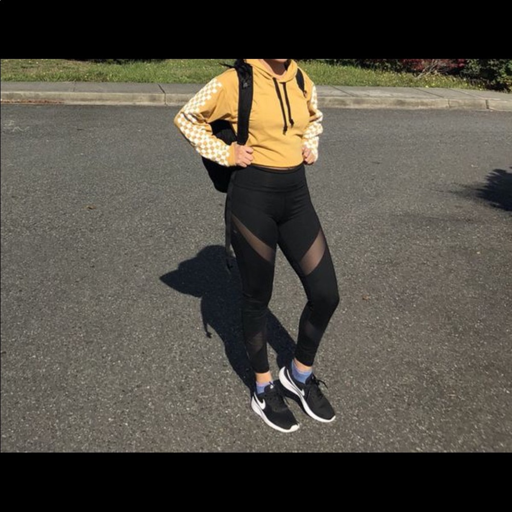 Checkered crop top hoodie
